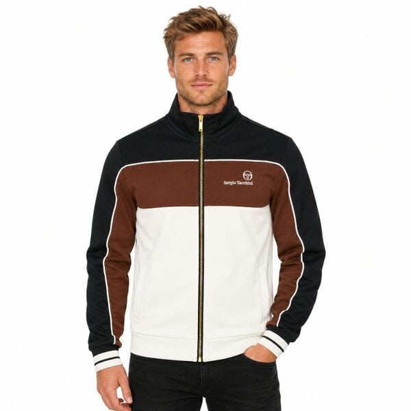 Sergio Tacchini Spiga Track Top Jacket Black/Potting Soil/Gardenia