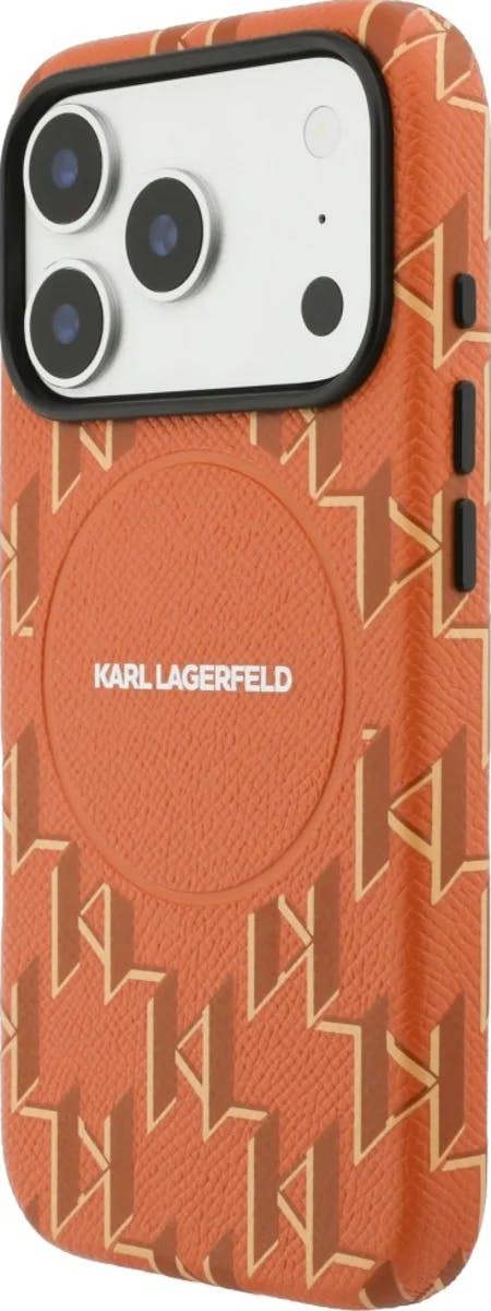Karl Lagerfeld Monogram Logo Case with MagSafe for iPhone 17 Pro Max 6.9" Orange - KLHMP17X5PGKLMCO