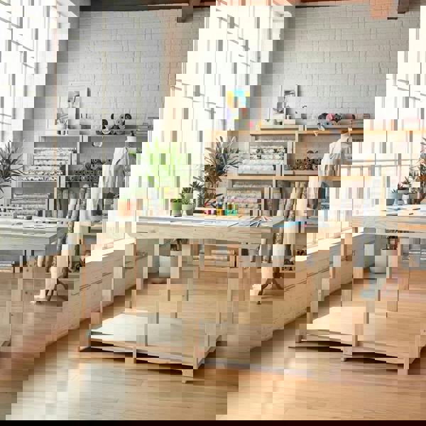 Arbor Garden Solutions Wooden Workbench Eucalyptus Hardwood Top Depth-3ft