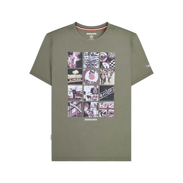 Lambretta Mens SS24 Photo Print T-Shirt - Khaki Green