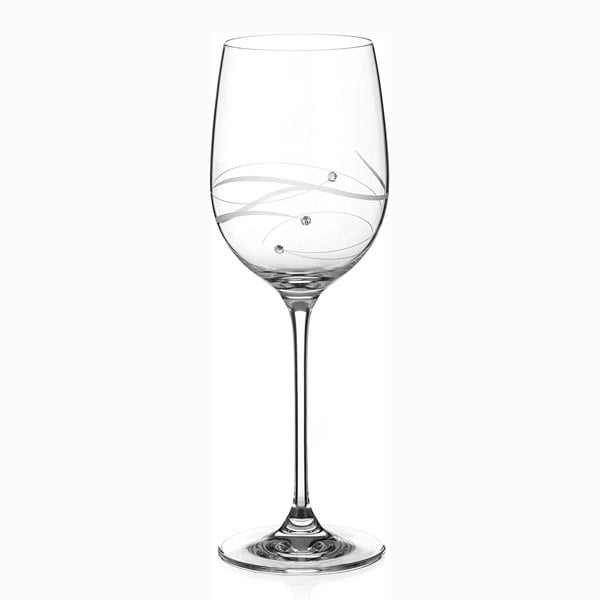 Diamante Moda Spiral Red Wine Glasses - Single Glass