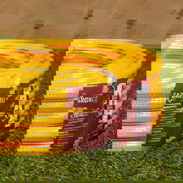 Samuel Alexander Pro Gold 15m Reinforced Professional Garden Hose Pipe Kink Resistant