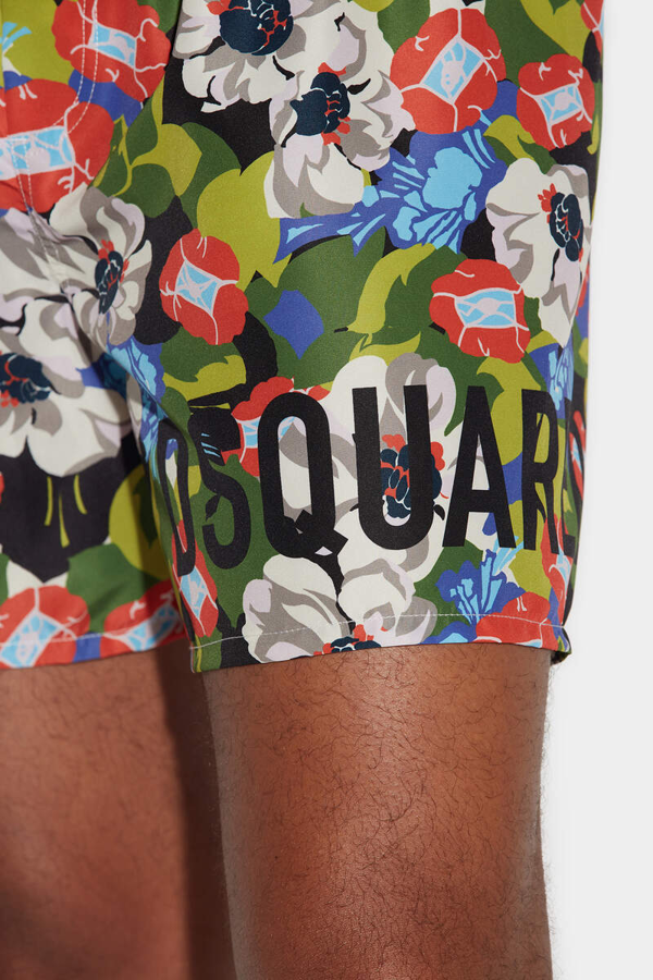 Dsquared2 Colourful Floral All Over Design Swim Shorts - Green