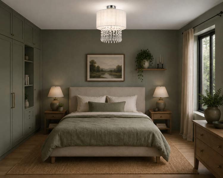 COSYLYTE Winni Modern Beaded Voile Cream Ceiling Light