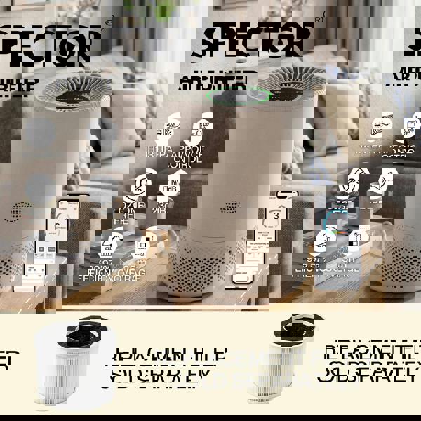 Spector Air Purifier HEPA APP Control Timer Filter Core 3-in-1 High-Efficiency