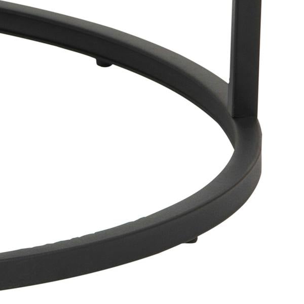 Wyld Haus Reykjavik Black Marble Effect and Glass Coffee Table Set Black Metal Legs