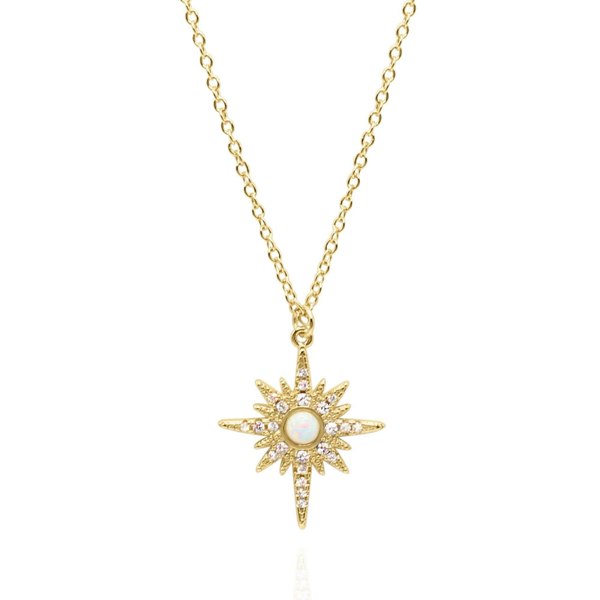 Luna Charles North Star Pendant Necklace - 18K Gold Plated