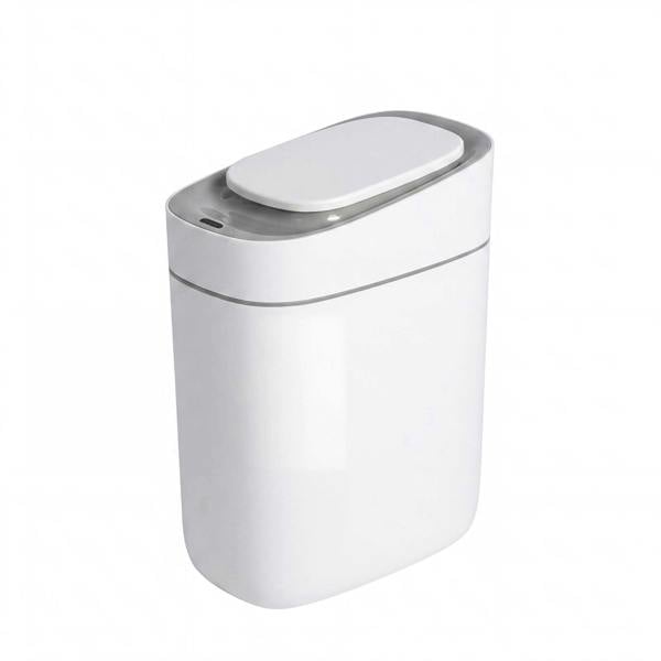 Toque Smart Trash Bin Slim Sensor Bathroom Bin With Lid Silent Open Close White
