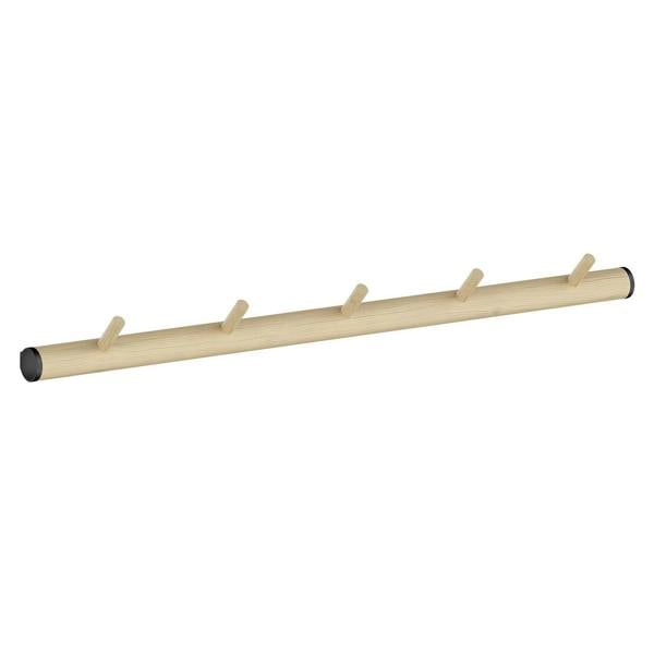 Black/Beech 5 hook coat rack