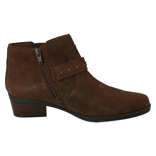 Clarks Ladies Clarks Block Heel Ankle Boots Danyelle Wish