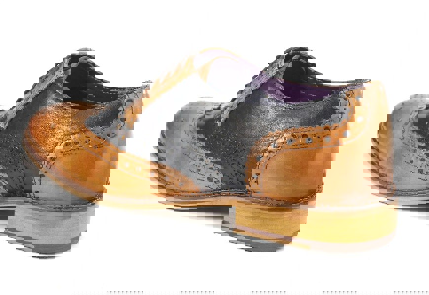 Frank James Redford Mens Leather Lace Up Wingtip Formal Gatsby Evening Brogue Shoes