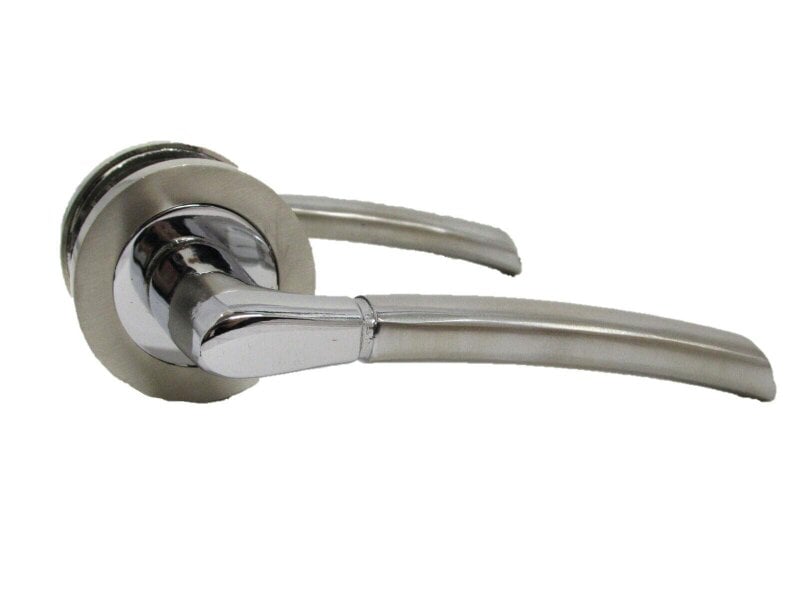 EDH Door Hardware Epsom Door Handle Internal Chrome & Satin Duo Door Handles- 6 sets