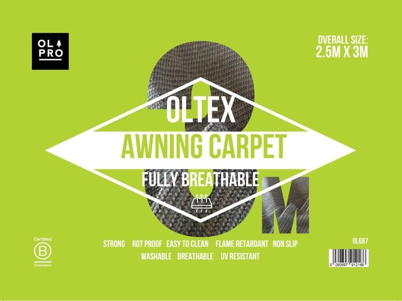 The front inset of the OLPRO OLTEX Breathable Awning Groundsheet 2.5m x 3m.