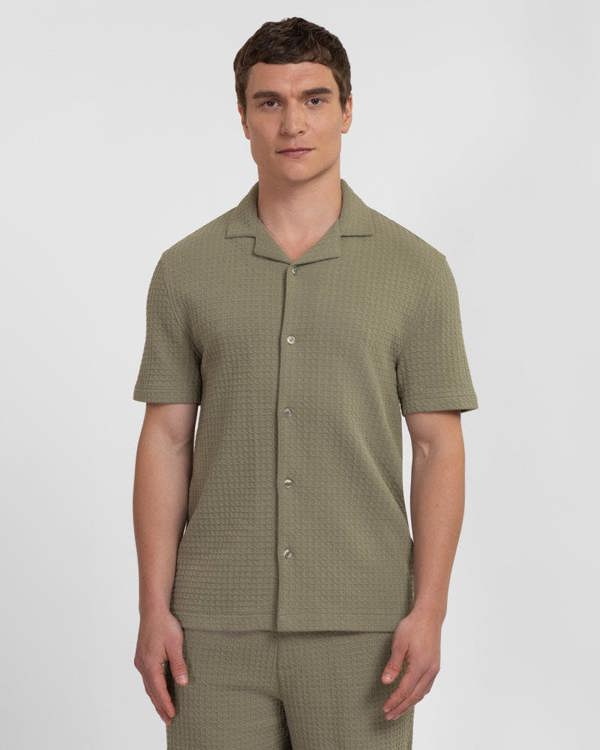 Steel & Jelly Leyton - Check Texture Jersey Short Sleeve Shirt