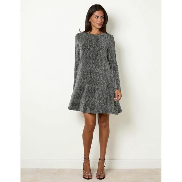 Blue Vanilla Metallic Diamante Swing Dress