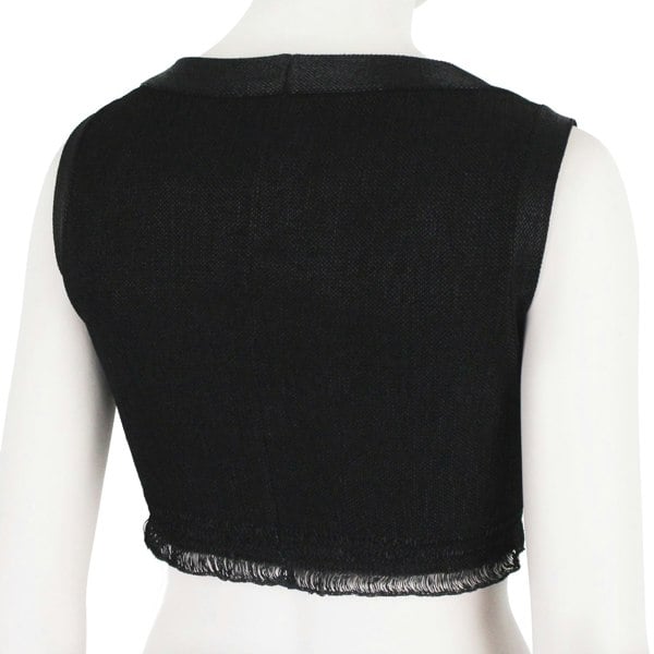 Alaia black raffia two-piece dress skirt & top set