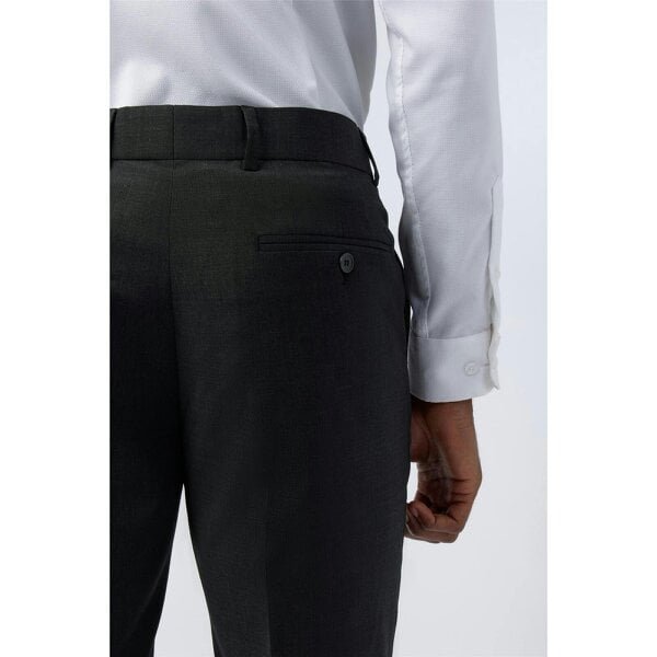 Alexandre Silver Alexandre Tailored Fit Charcoal Wool Blend Stretch Trousers