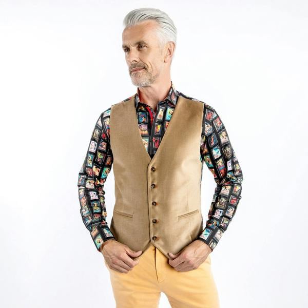 VIBRANT VELVET WAISTCOAT - Premium Men's Patterned Shirt by Claudio Lugli | Bold Design, Tailored Fit, Best Printed Shirts