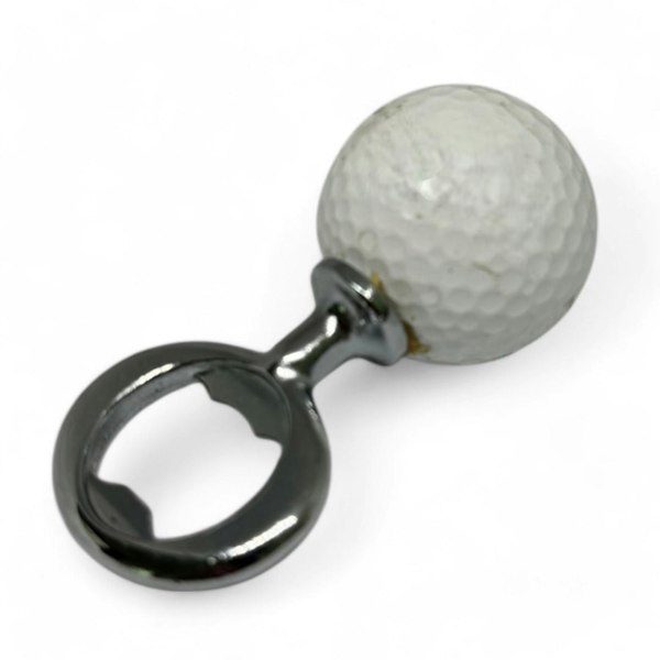 SPORTGIFTZ Reclaimed Golf Ball Bottle Opener - Eco-Friendly Handmade Golf Gift, White Resin