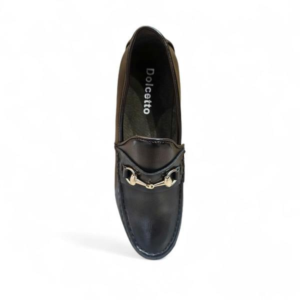 Dolcetto Men's Loafers with Gold Buckle Smart Slip-On Shoes