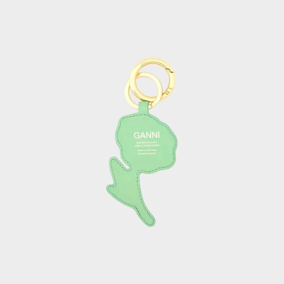 GANNI Flower Keyring Stone Green