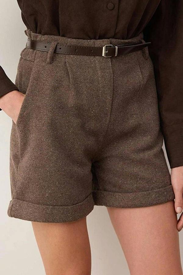 WOVCOR Cashmere Belted Shorts