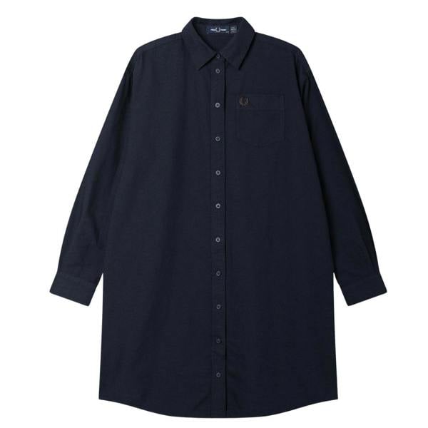 Fred Perry Button Through Shirt Navy Dress 8