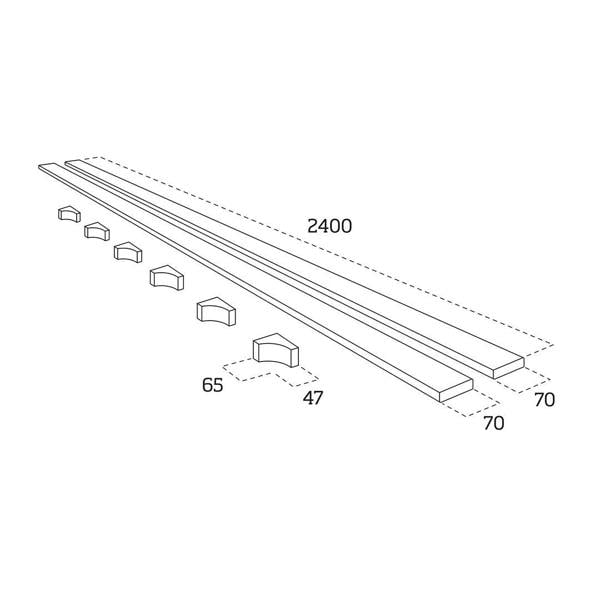 Cheshire Mouldings WPKT10 Primed Picture Rail Shelf (T) 18mm (W) 70mm (L) 2.4m