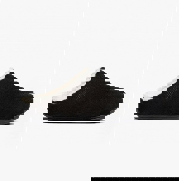 FitFlop CHRISSIE SHEARLING Womens Suede Mule Slippers Black