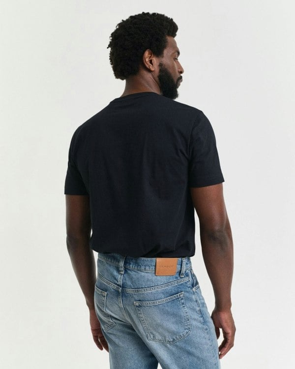 GANT Mens Short Sleeve Printed Graphic T-Shirt - 5 Black