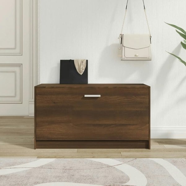 Berkfield Shoe Bench Brown Oak 80x24x45 cm Engineered Wood