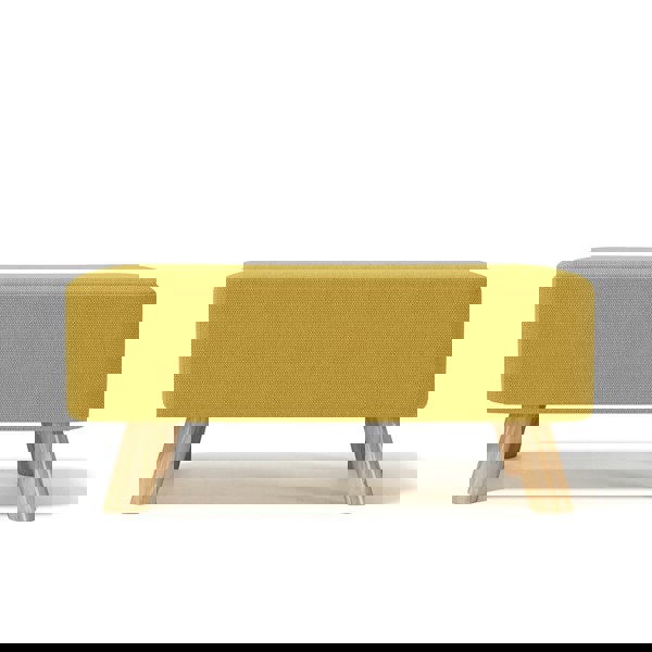 Living and Home 57cm W Yellow Rectangular Tofu-shaped Footstool