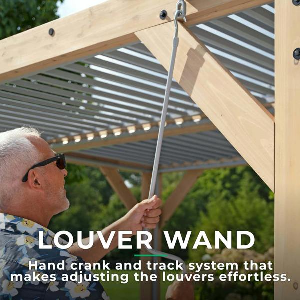 Yardistry Wooden Pergola 10ft x 20ft (3m x 6m) with Louvered Roof Backyard Bliss 5
