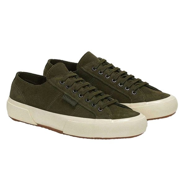 Superga Unisex Adult OG Flesh Out Suede Trainers - Academy Green/Off White
