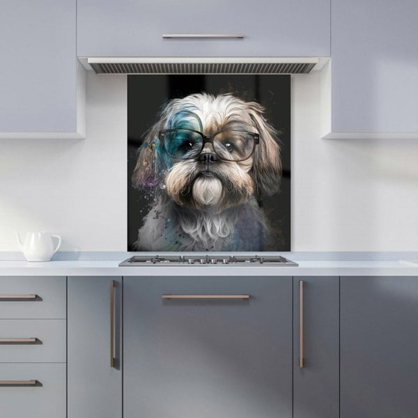 Warren Reed - Designer Lhasa Apso With Glasses Splashart Kitchen Splashback
