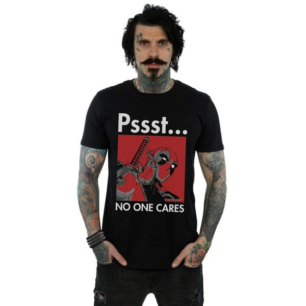 Marvel Mens Deadpool No One Cares T-Shirt - Black