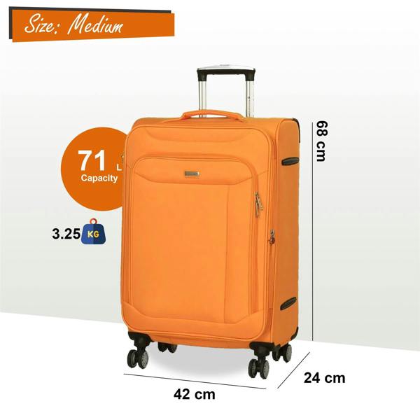 Snowball Soft Lightweight Dual 4 Wheel Suitcase Luggage