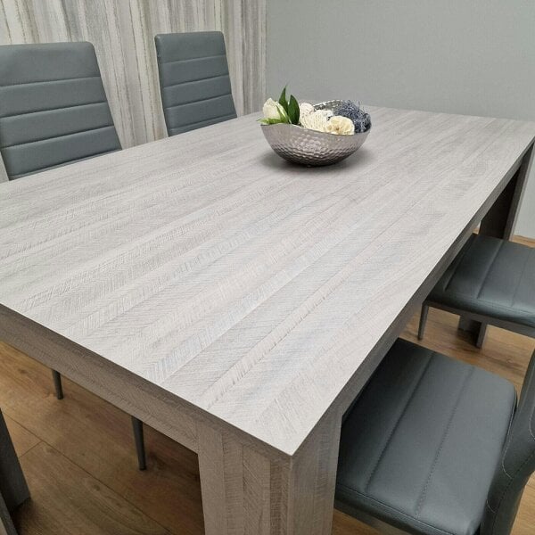 Kosy Koala Modern Grey Rectangle Dining Table Set With 4 Grey Chairs Dining Room Furniture