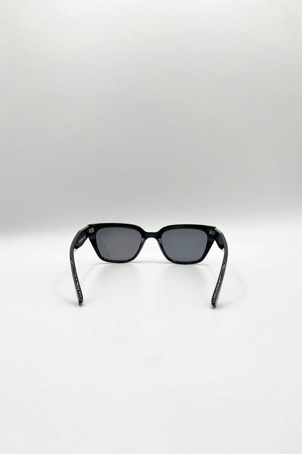 SVNX Classic Square Cat Eye Sunglasses In Black