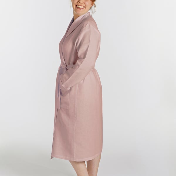 Lazy Linen Mellow Pink Pyjama & Bathrobe
