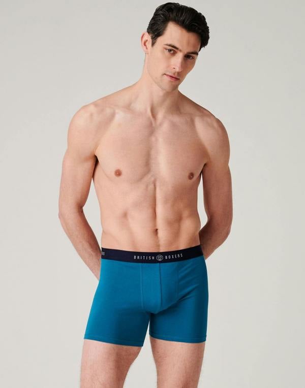 British Boxers Three-pack Men's Cotton Stretch Trunks – Summertime Blues