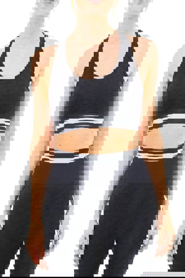 Smart Living Women's Leopard Print Seamless Padded Sports Bra - Black