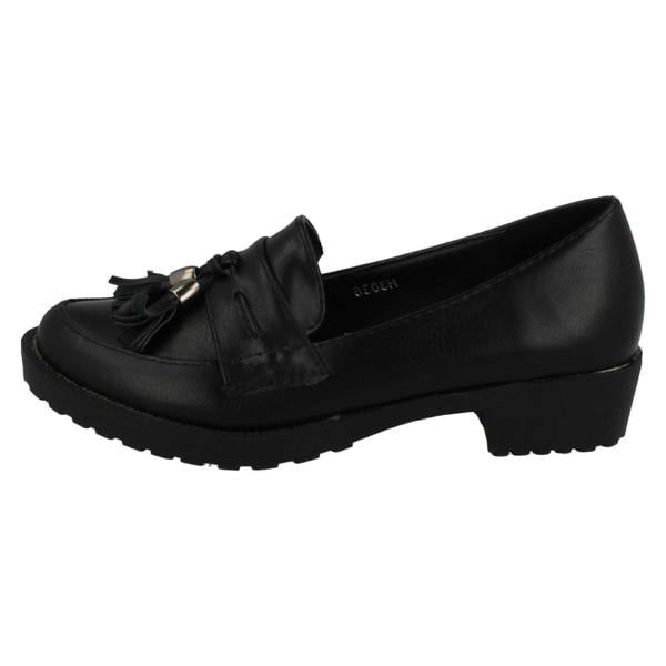 Spot On Girls Spot On Tassel Trim Loafer Flats