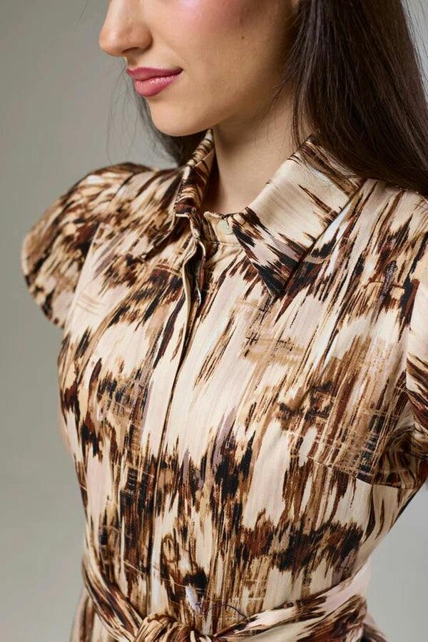 Lioness by TF Desert Safari Short Sleeve Shirt Dress