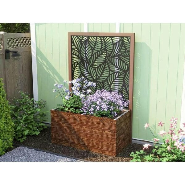 Dunster House Timber Effect Garden Planter with Screen 1200mm x 600mm x 600mm