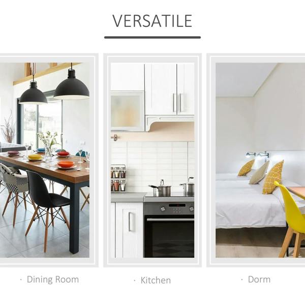 White versatile folding drop-leaf table for kitchen and dining spaces