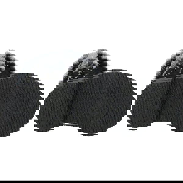 Hush Puppies Megan Womens Tall Hi Zip Up Mid Calf Boots - Wide, black winter boots with grey faux fur trim and textured rubber soles for added grip.