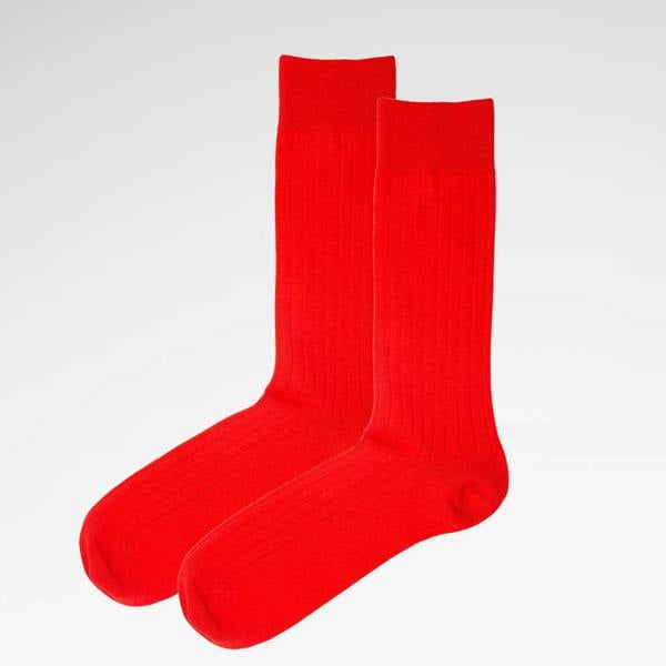 Jemsox Red Recycled Rib Mens Socks | Eco-Conscious Style & Comfort