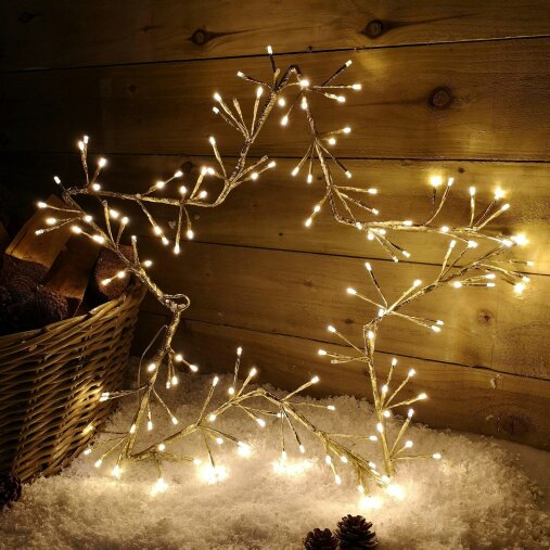 Samuel Alexander 60cm Gold Christmas Star 150 Warm White LED Indoor/Outdoor Christmas Decorations