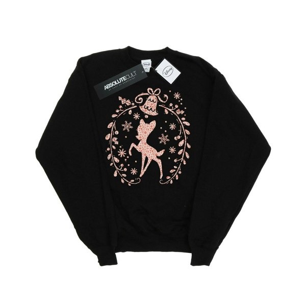 Disney Girls Bambi Christmas Wreath Sweatshirt - Black